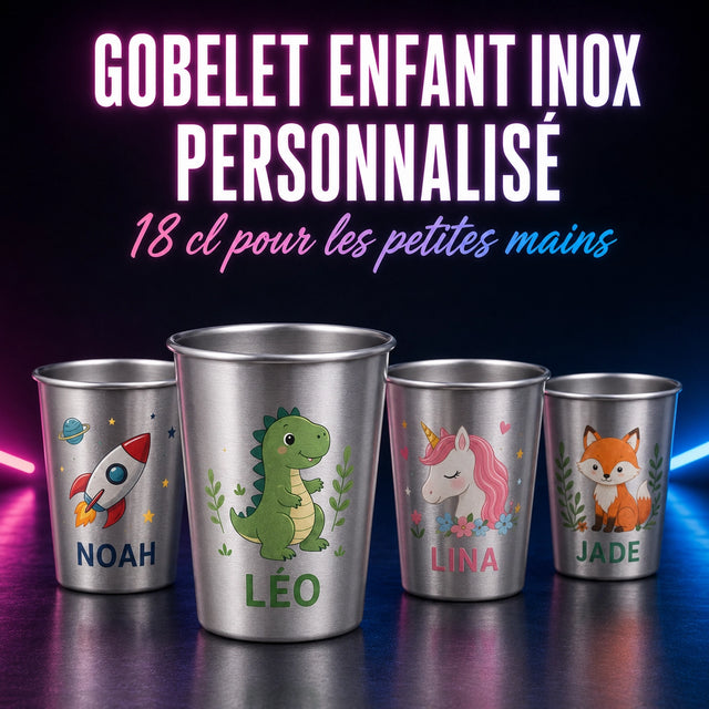 Gobelet enfant inox 18 cl personnalisé