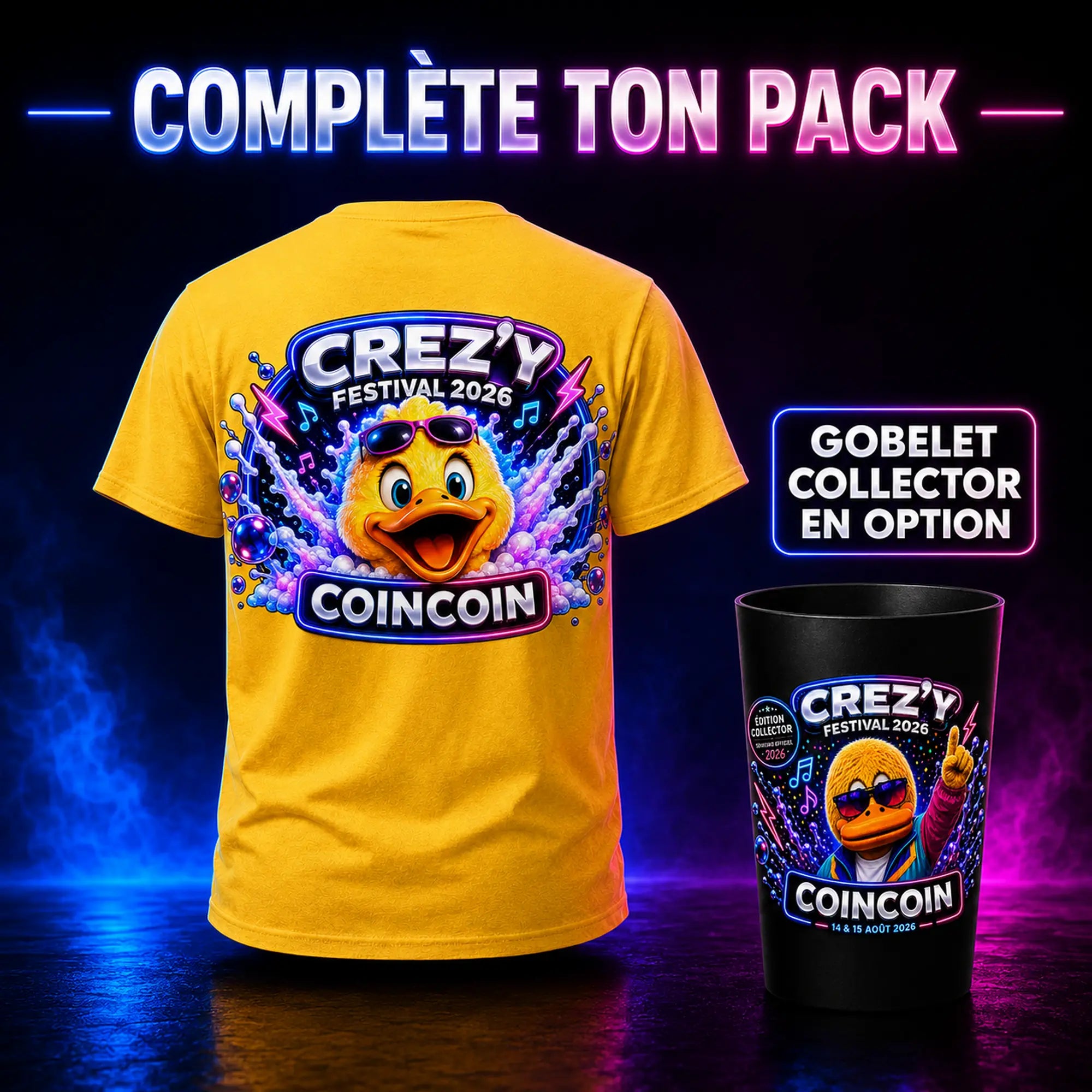 Complète ton pack : tee + gobelet collector en option