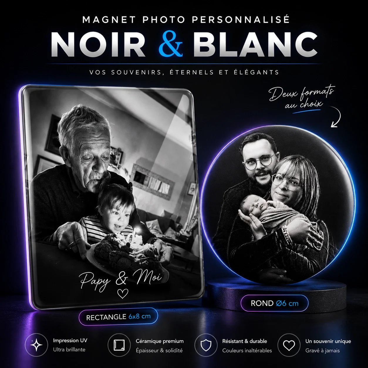 Magnet Photo Noir & Blanc