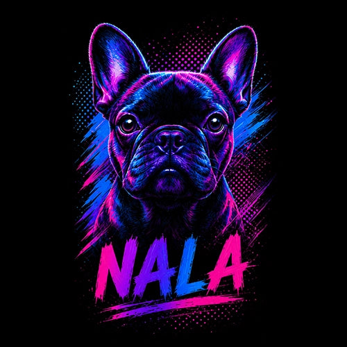 Nala en mode néon : prénom en lettres électriques